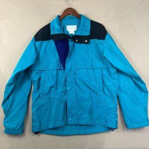 Vintage REI Mens Windbreraker Jacket Sz MED Teal Outdoor Hiking Camping
